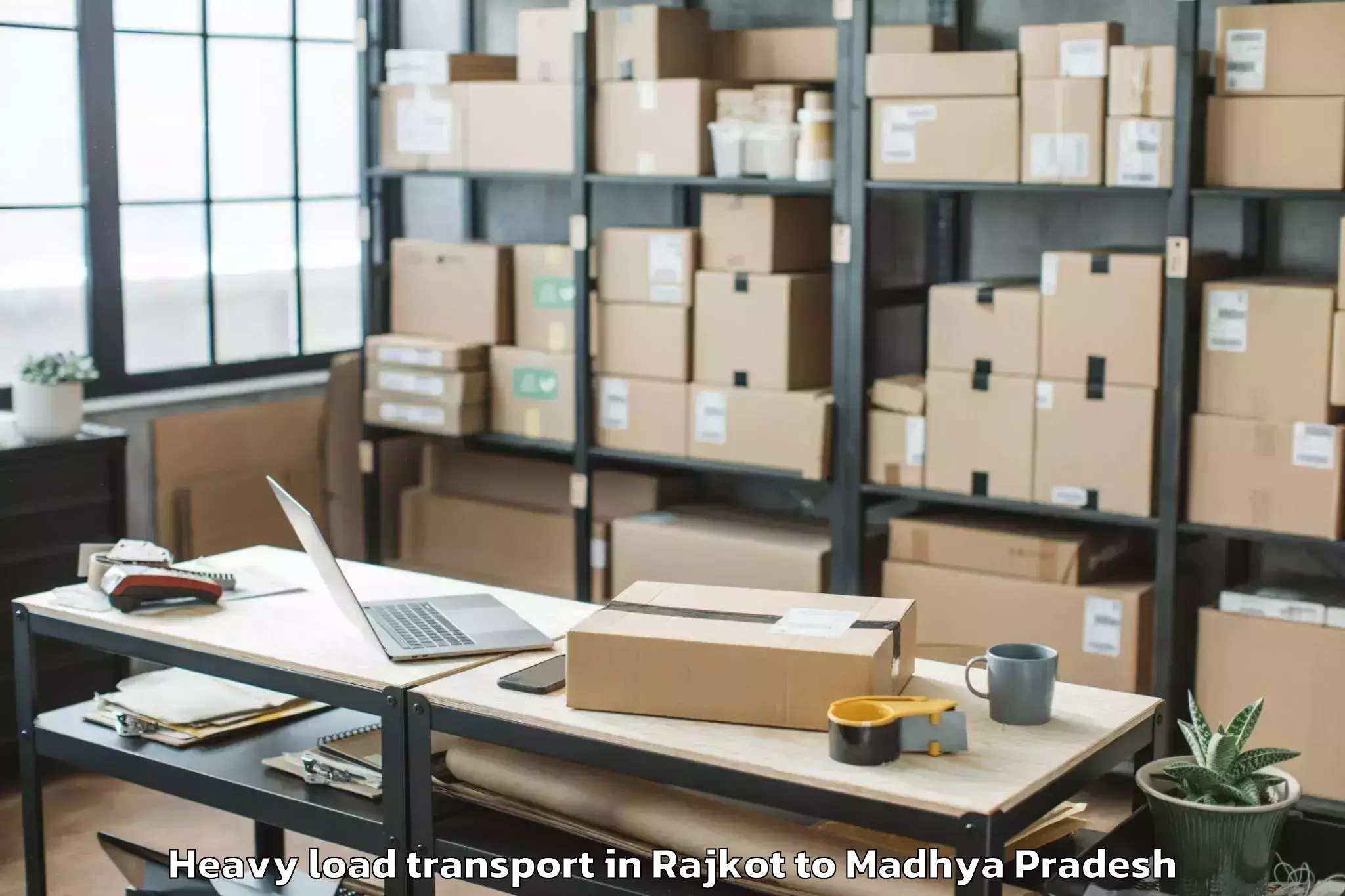 Easy Rajkot to Saugor Heavy Load Transport Booking